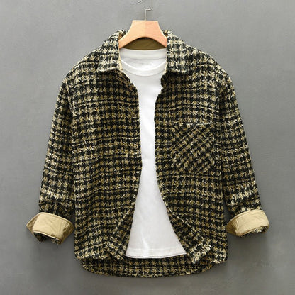 Emmanuel | Men's Casual Houndstooth Button-Up Shirt