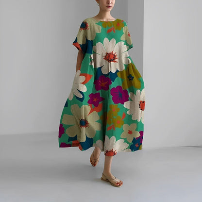 Jacklyn | Women Relaxed Style Flower Midi Dress
