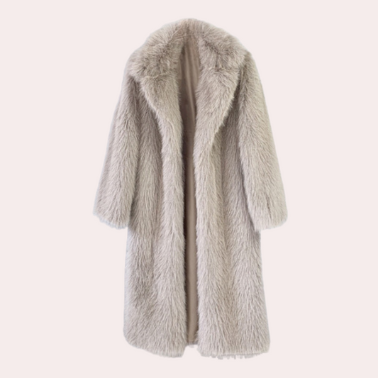 Women's Long Teddy Coat Open Front Relaxed Fit