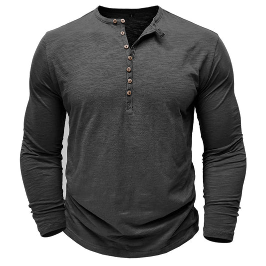Justin | Langärmeliges Henley-Shirt für Herren