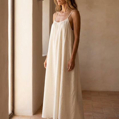 Soleia – Elegant Flowy Open-Back Summer Maxi Dress