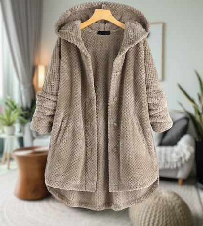 Women's Hooded Teddy Coat with Oversized Fit