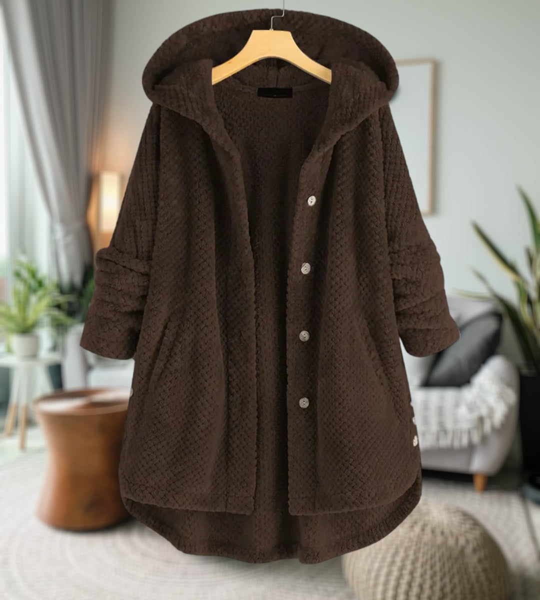 Women's Hooded Teddy Coat with Oversized Fit