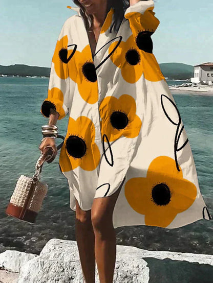 LM | Printed A-line midi dress
