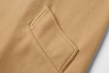 Women's Wrap Coat with Notched Collar and Tie Waist