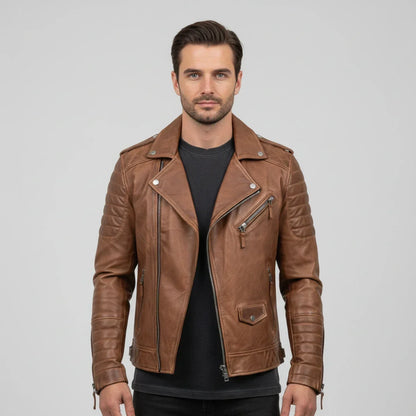 Jeremiah | Winter Zip Up Men Leather jacket