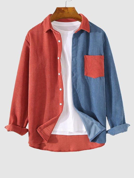 Edmund | Herren Color-Block Cordhemd