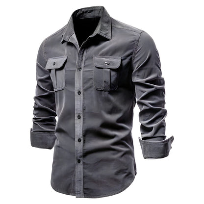 Adam | Men’s Casual Military Style Long Sleeve Shirt