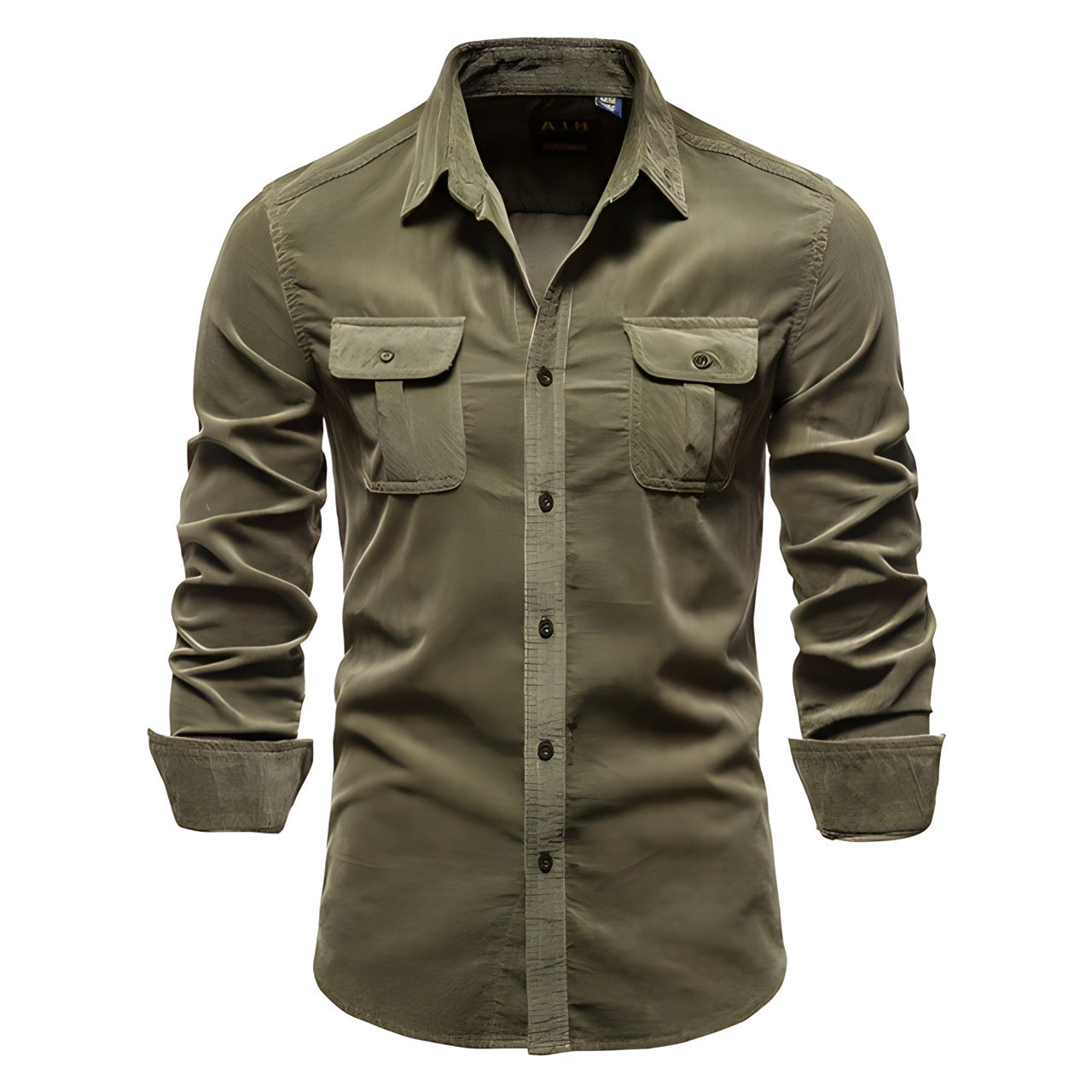 Adam | Men’s Casual Military Style Long Sleeve Shirt