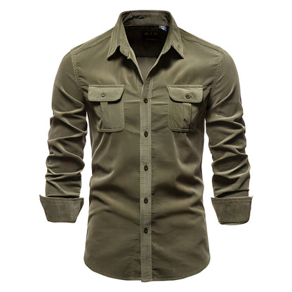 Adam | Men’s Casual Military Style Long Sleeve Shirt