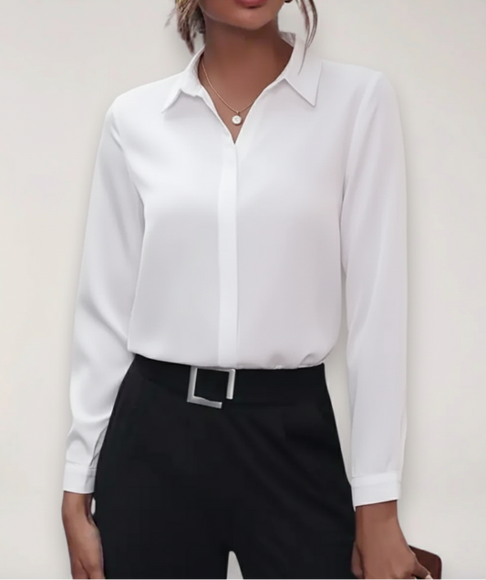 Charlotte | Damen Frühlings-Bürobluse mit Knöpfen