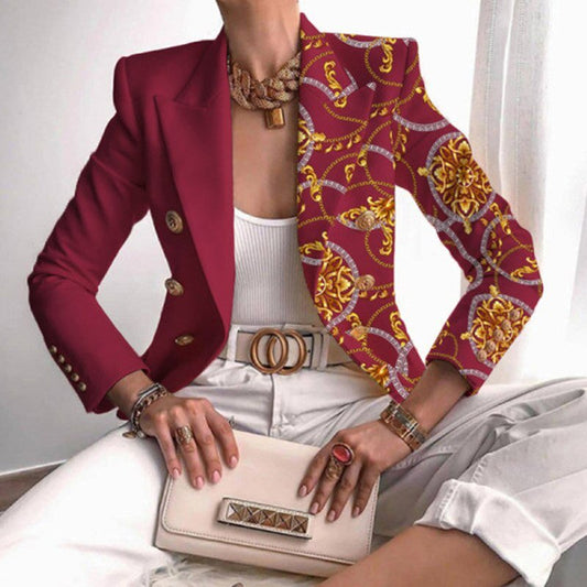 Eleanor | Zweifarbiger Damen-Business-Blazer mit Knopfleiste